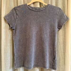 NWOT Aerie Vintage Acid Wash Gray Blue Comfy Women's T-Shirt Top size XXS